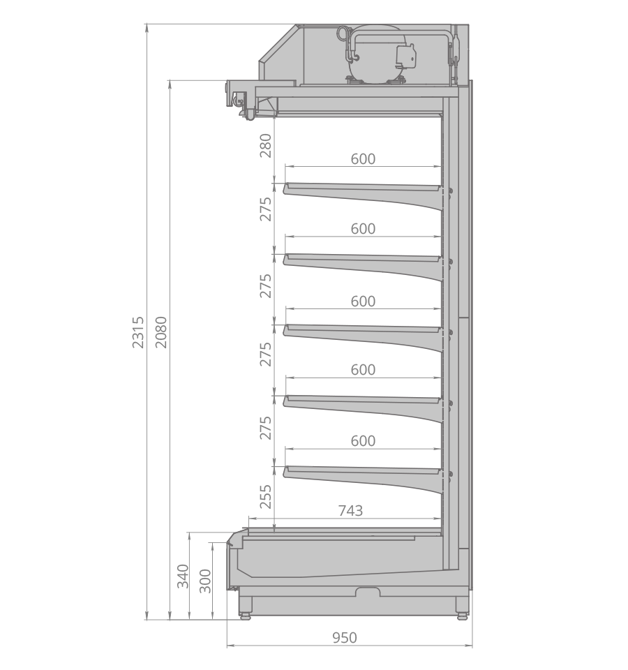 Холодильная горка Brandford CRONOX 2080.800 125