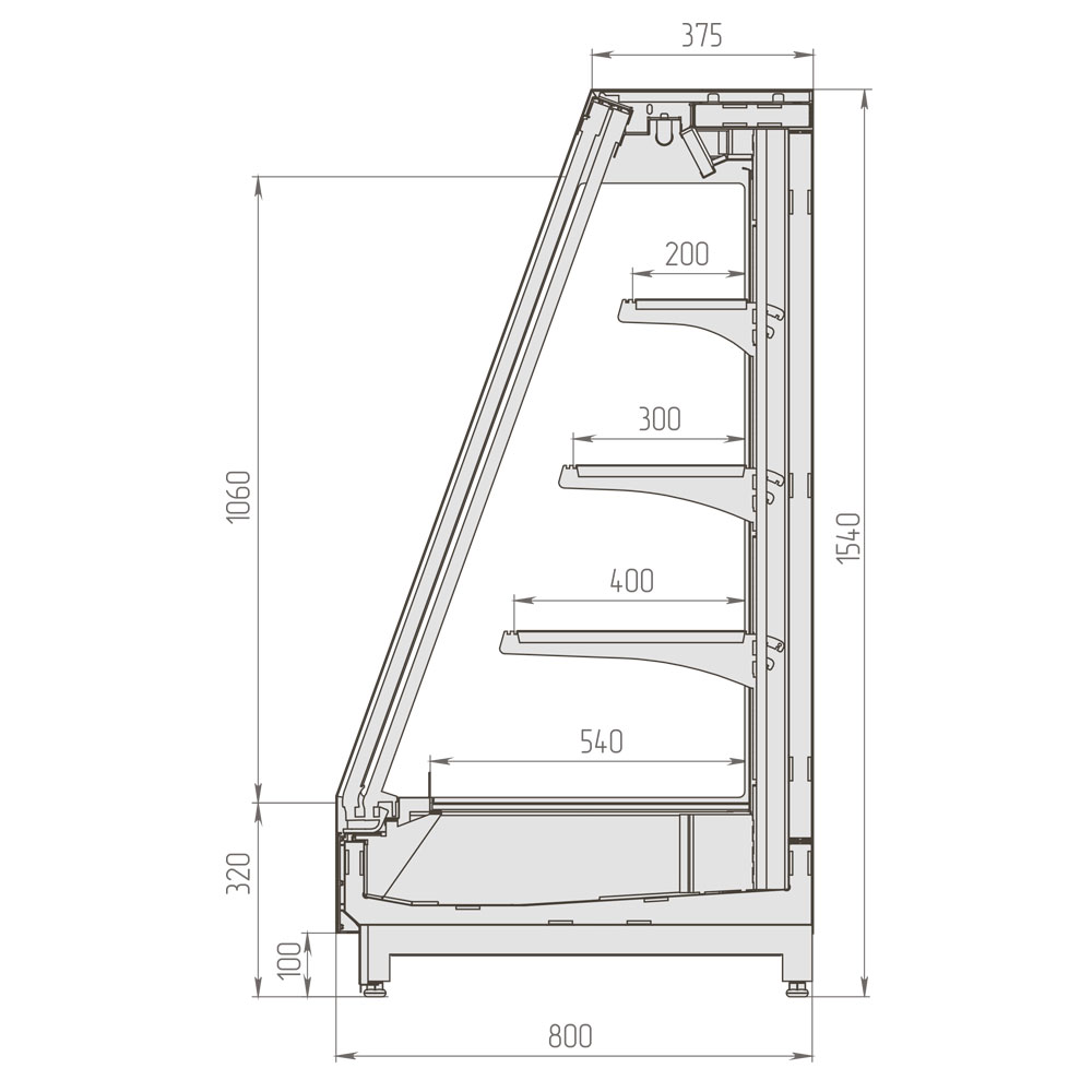 Холодильная горка Brandford IKAR Slim SQ 375