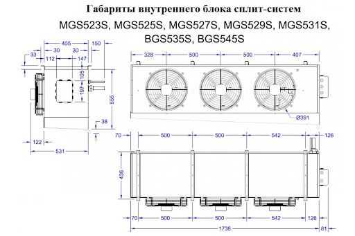 Компрессорно-конденсаторный блок среднетемпературный Север MGS 527 S (с ВПУ)*