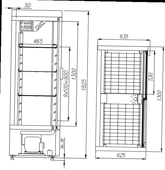Шкаф холодильный CARBOMA ШХ-0,8К INOX (стеклянные двери-купе)