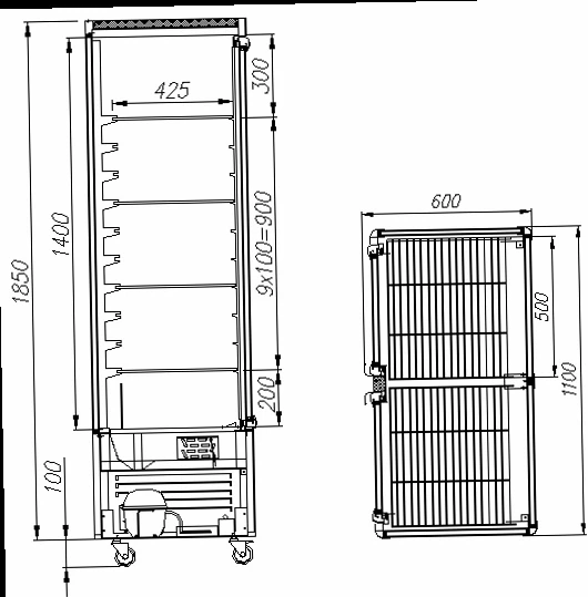 Шкаф холодильный кондитерский CARBOMA R800C LATIUM (D4 VM 800-1) бежевый/коричневый