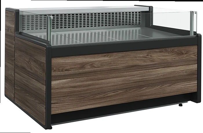 Холодильная витрина CARBOMA GELIOS GC111 VM 1,25-2 (открытая, темный дуб)