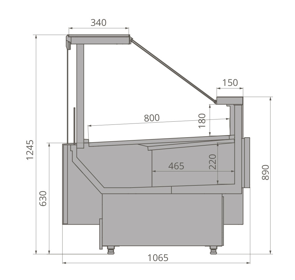 Витрина холодильная Brandford Calypso Slim ОУ 90