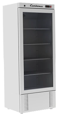 Холодильный шкаф CARBOMA R560 С INOX (стеклянная дверь)