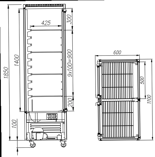 Кондитерская витрина CARBOMA R800C LATIUM (D4 VM 800-1) бежевый/коричневый