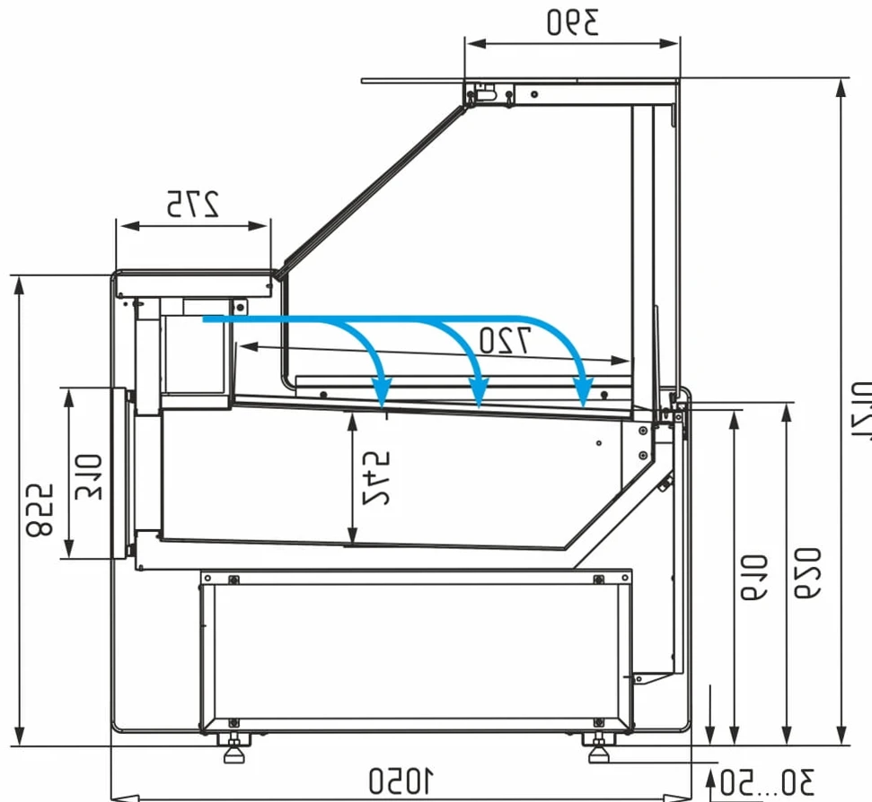 Витрина холодильная CARBOMA GC111 SM 3,75-1 (GELIOS) Тёмный дуб без боковин