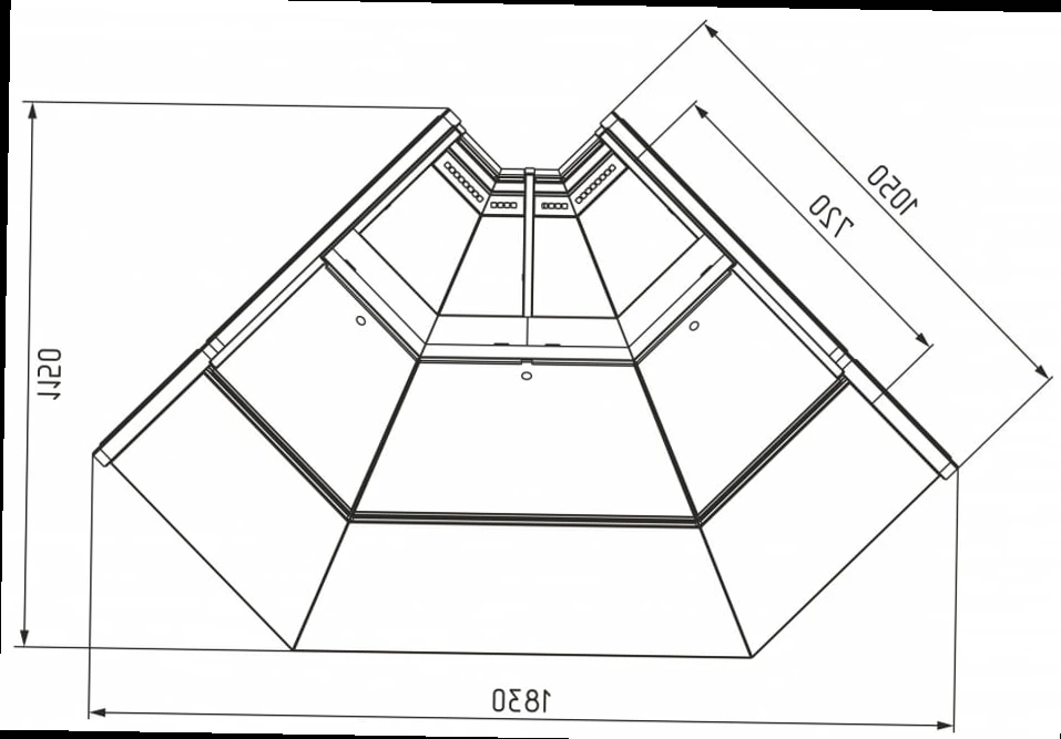 Холодильная витрина CARBOMA GELIOS GC111 VV-6-1 (внутренний угол, тёмный дуб)