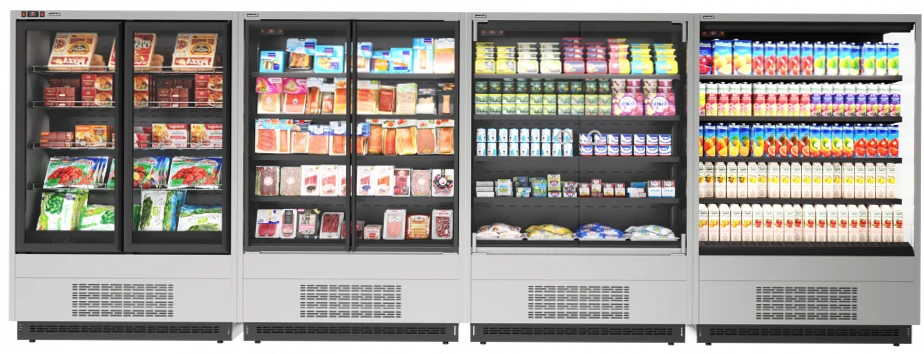 Холодильная горка Carboma CUBE FC20-07 VM 1,0-2 (версия 2.0) с зеркальными боковинами