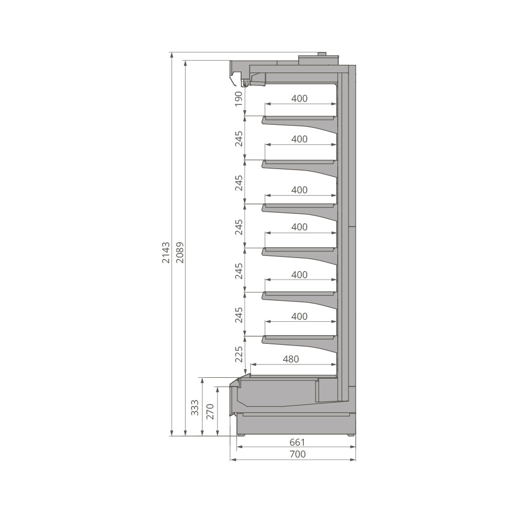 Холодильная горка Brandford TESEY SLIM 2080 375