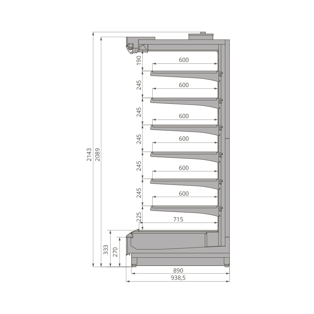 Холодильная горка Brandford TESEY SLIM 2080 375