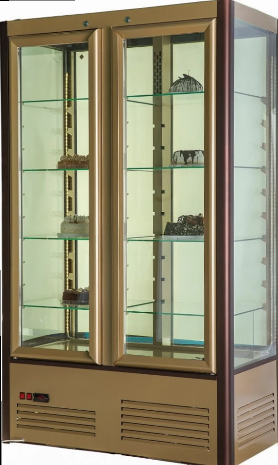 Шкаф кондитерский Carboma LATIUM D4 VM 800-1 (R800C-Люкс) коричнево-золотой