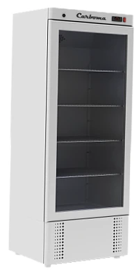 Холодильный шкаф CARBOMA R700 С INOX (стеклянная дверь)