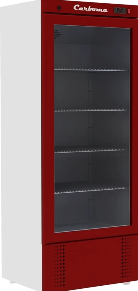 Холодильный шкаф CARBOMA R700 С INOX (стеклянная дверь)