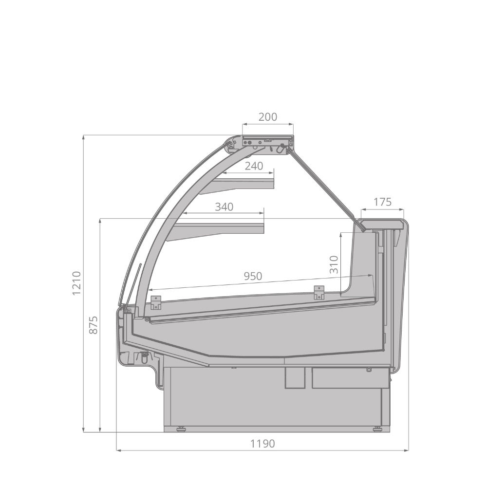 Витрина холодильная Brandford Aurora 250