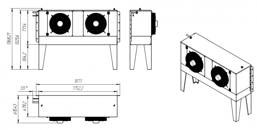 Компрессорно-конденсаторный блок низкотемпературный Север BGS 547 S (с ВПУ)*