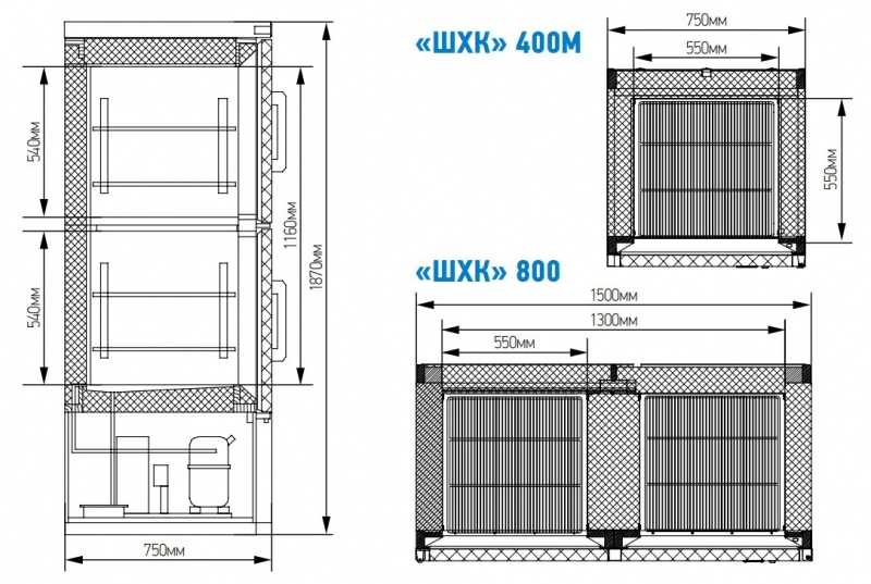 Холодильный шкаф МХМ ШХК-400М