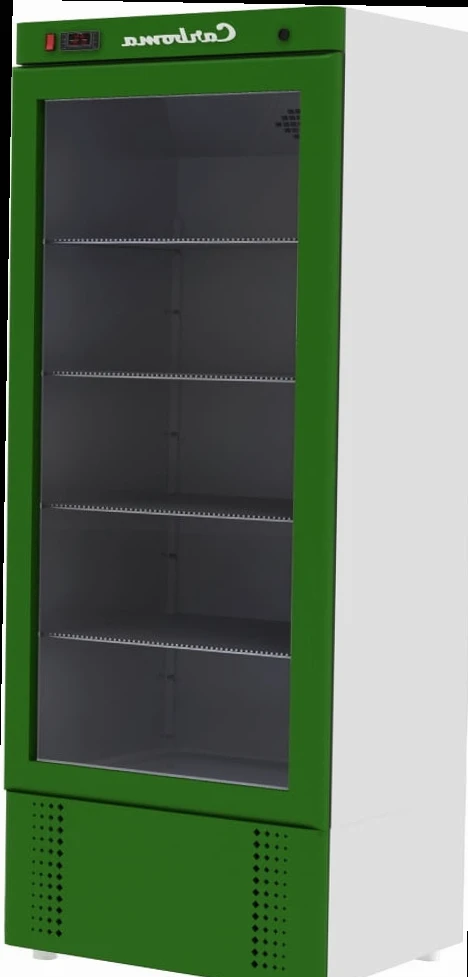 Холодильный шкаф CARBOMA R560 С INOX (стеклянная дверь)