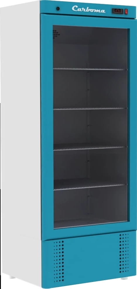Холодильный шкаф CARBOMA R700 С INOX (стеклянная дверь)
