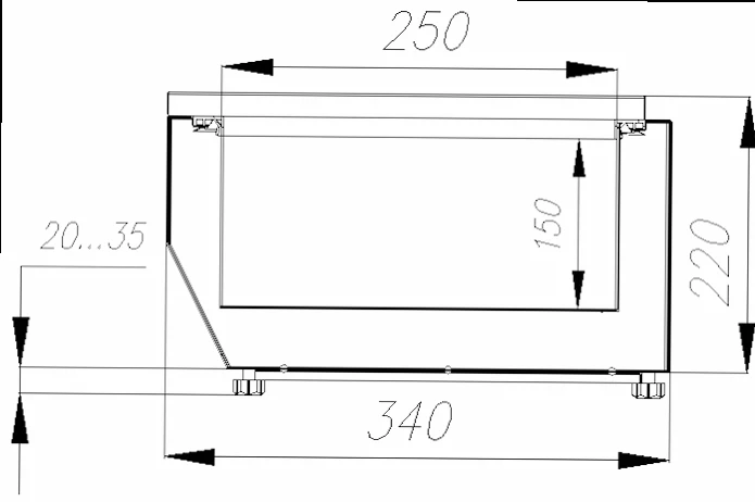 Холодильная витрина CARBOMA IKI A30 SM 1,9 (на 9 гастроемкостей GN 1/4)
