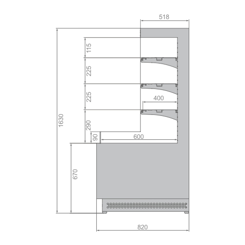 Витрина холодильная Brandford Galaxy H160 190