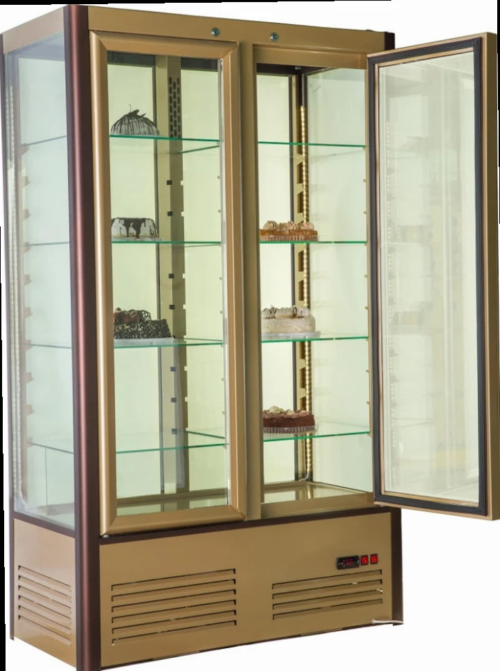 Шкаф кондитерский Carboma LATIUM D4 VM 800-1 (R800C-Люкс) коричнево-золотой