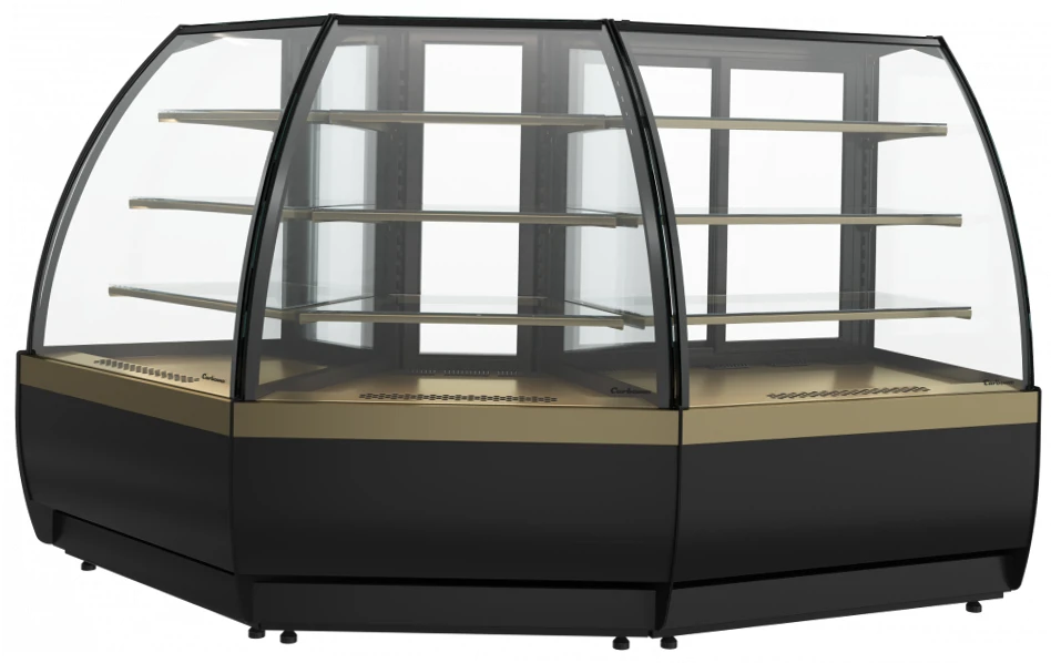 Витрина кондитерская холодильная Carboma FLANDRIA STANDARD 2 K70 VM 0,6-2 открытая (9005)