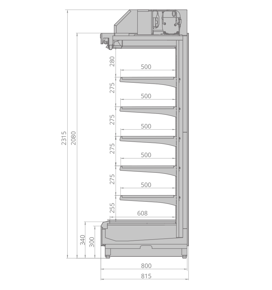 Холодильная горка Brandford CRONOX 2080.800 125