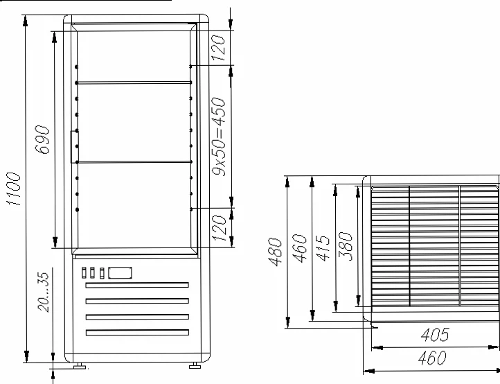 Кондитерская витрина CARBOMA R120C LATIUM (D4 VM 120-1) шоколад / золото