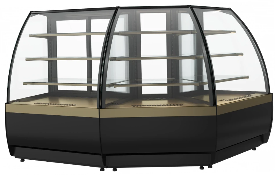 Витрина кондитерская Carboma FLANDRIA STANDARD 2 K70 VM 0,9-2 горка открытая (9005)