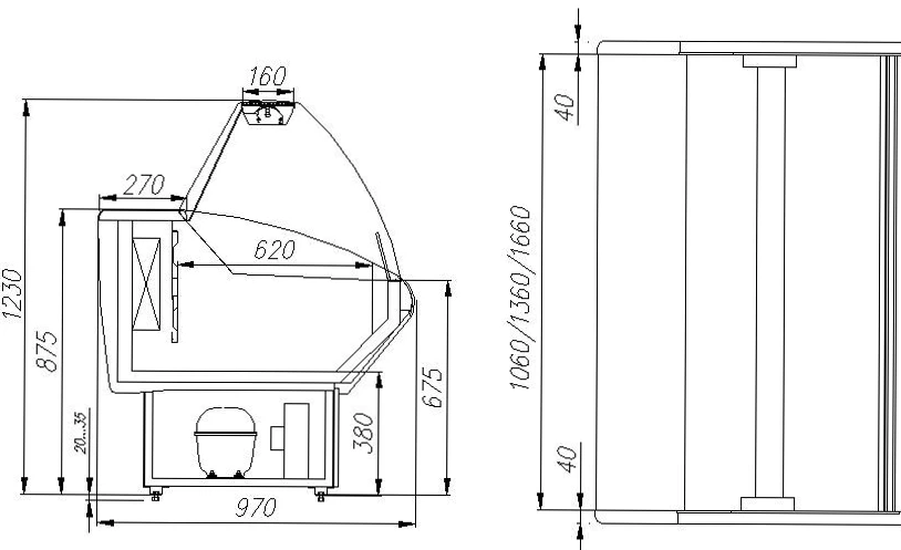Витрина морозильная Carboma PALM G95 SL 1,8-1 (ВХСн-1,8)