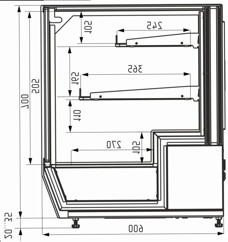 Нейтральная настольная витрина CARBOMA AMRA AC59 N 0,7-1 (INOX)