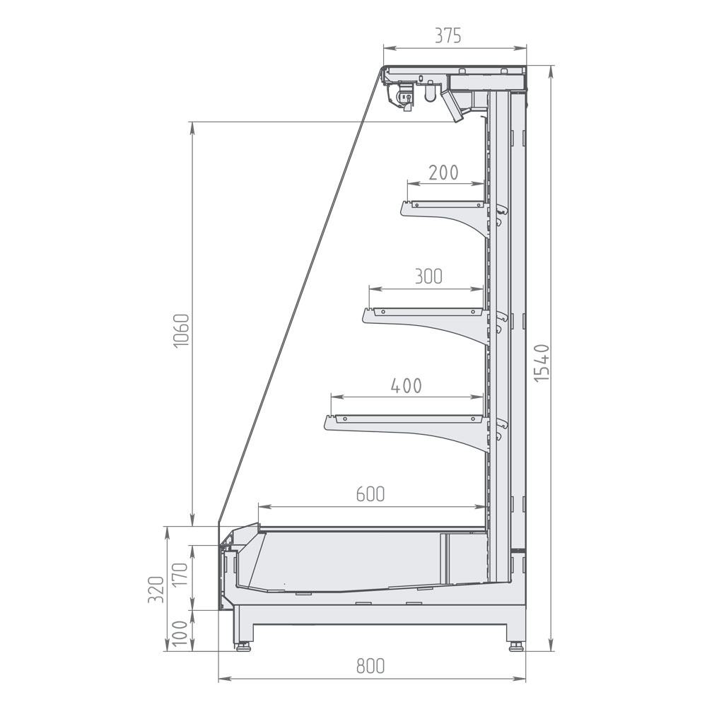 Холодильная горка Brandford IKAR Slim SQ 375
