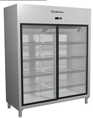 Шкаф холодильный CARBOMA R1400К INOX (стеклянные двери-купе)