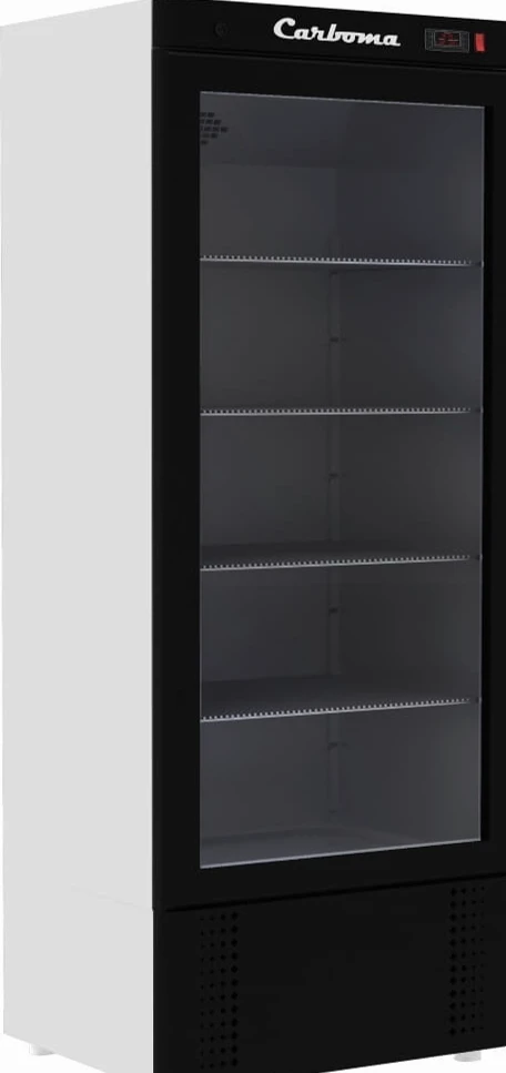 Холодильный шкаф CARBOMA R700 С INOX (стеклянная дверь)