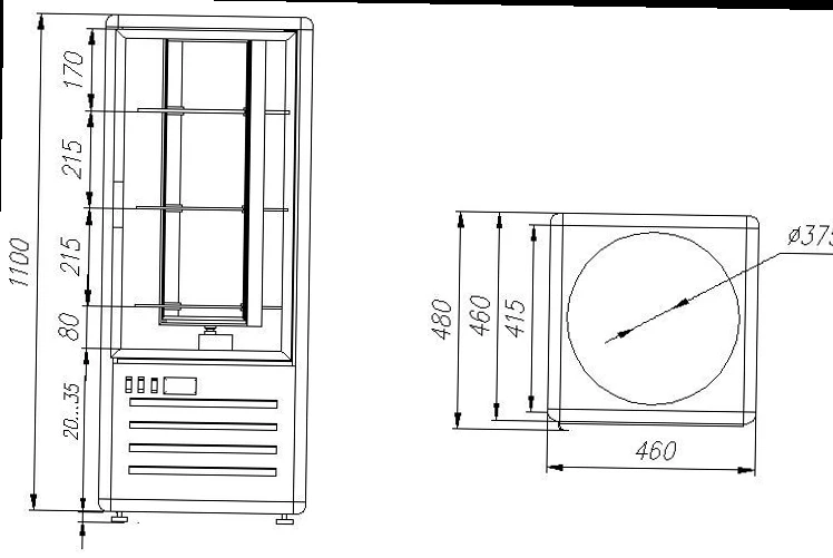 Шкаф кондитерский Carboma LATIUM D4 VM 120-1 (R120C) Inox