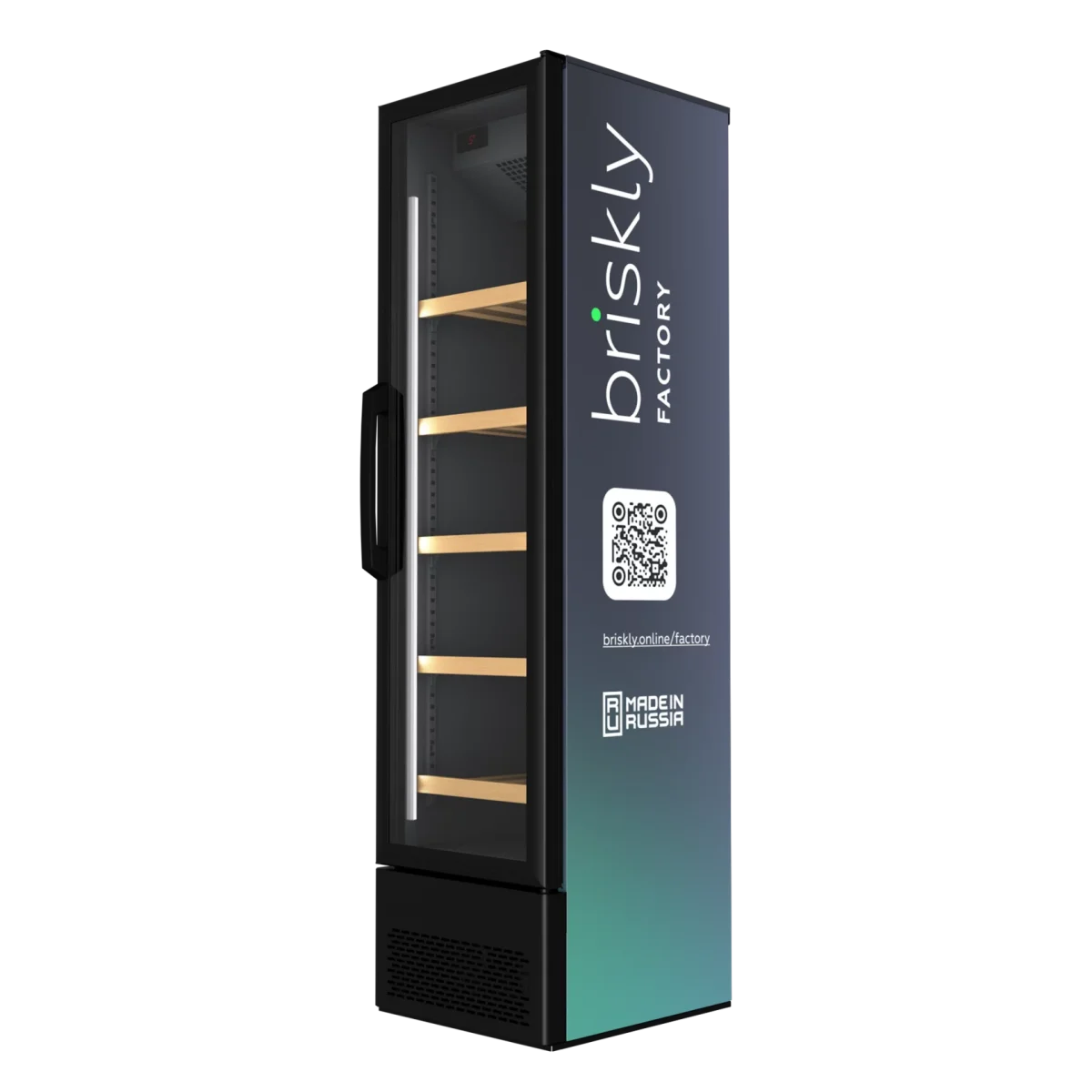 Холодильный шкаф со стеклянной дверью Briskly 3 Wine (деревянные полки)