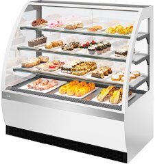 ВИТРИНА КОНДИТЕРСКАЯ VETE 130 БЕЛЫЙ ГЛЯНЕЦ/ШЛИФОВАННАЯ НЕРЖАВЕЙКА
