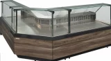 Витрина холодильная CARBOMA GELIOS GC111 VV-5-1 (внешний угол 90°, Темный дуб)