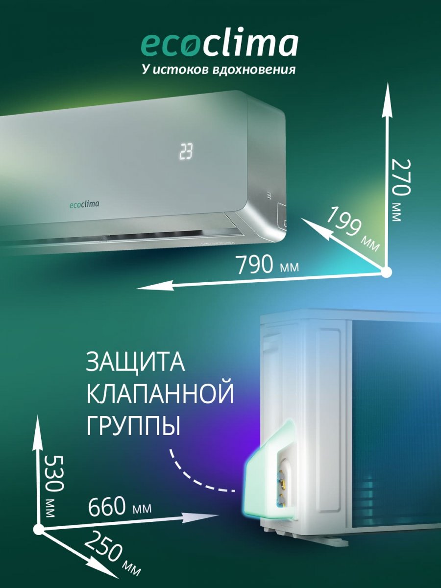 Настенная сплит-система Ecoclima ECW/I-СH12/AAS-4R1 (Silver) + EC/I-CH12/A-4R1 (White)