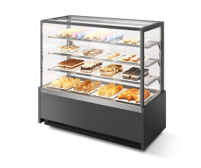 ВИТРИНА КОНДИТЕРСКАЯ VETE KUB 90 СЕРЫЙ МАТОВЫЙ/ШЛИФОВАННАЯ НЕРЖАВЕЙКА