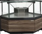 Витрина холодильная CARBOMA GELIOS GC111 VV-5-1 (внешний угол 90°, Темный дуб)
