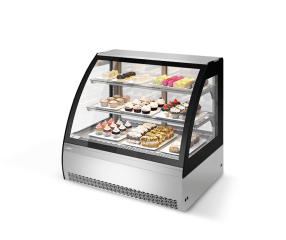ВИТРИНА КОНДИТЕРСКАЯ VETE 90 M БЕЛЫЙ ГЛЯНЕЦ/ШЛИФОВАННАЯ НЕРЖАВЕЙКА