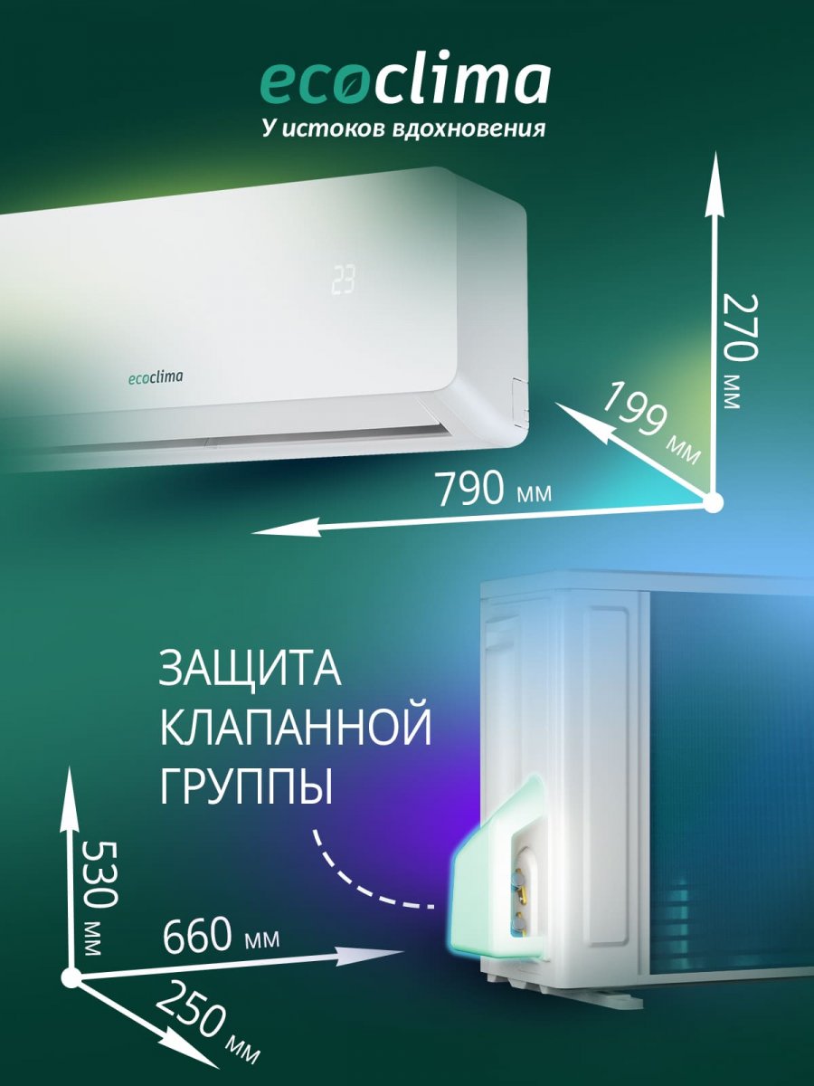 Настенная сплит-система Ecoclima ECW/I-СH12/AA-4R1 (White) + EC/I-CH12/A-4R1 (White)