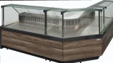 Холодильная витрина CARBOMA GELIOS GC111 VV-6-1 (внутренний угол, тёмный дуб)