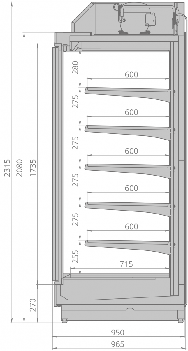 Холодильная горка Brandford CRONOX 2080.950 ESC 375