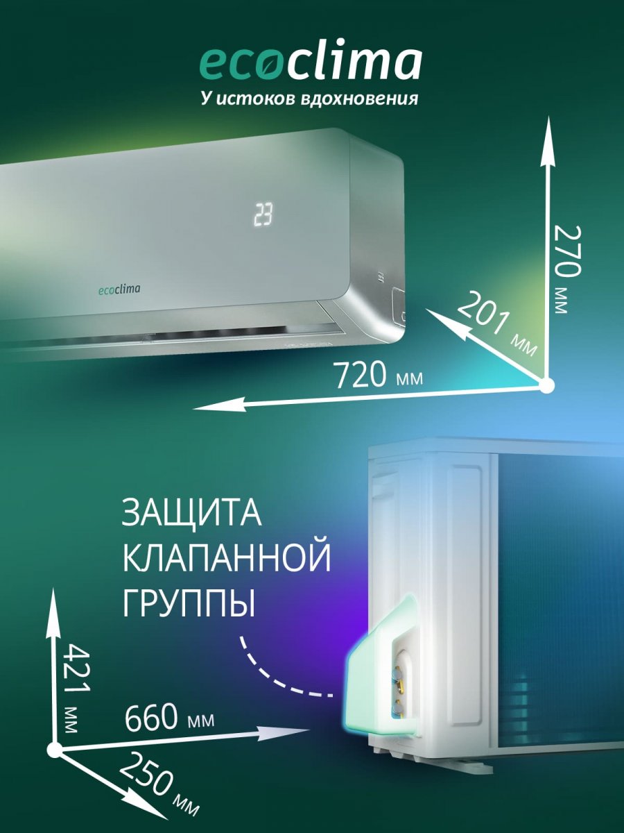 Настенная сплит-система Ecoclima ECW/I-СH09/AAS-4R1 (Silver) + EC/I-CH09/A-4R1 (White)