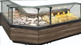 Морозильная витрина CARBOMA GC111 SL 1,25-1 (GELIOS) Тёмный дуб (без боковин)