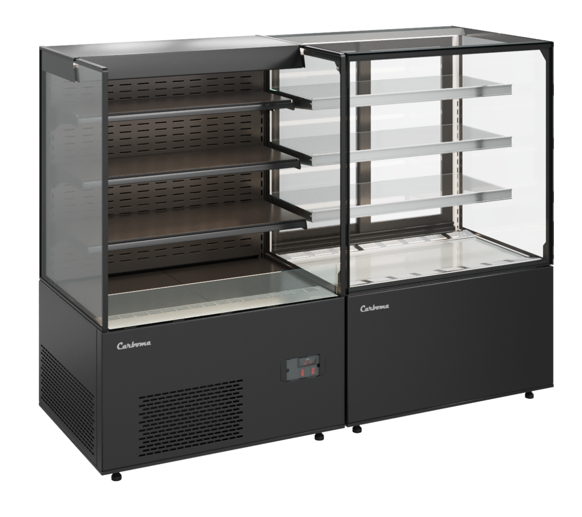 Витрина кондитерская CARBOMA холодильная KC71-110 VV 0,9-2 (открытая) (9005)