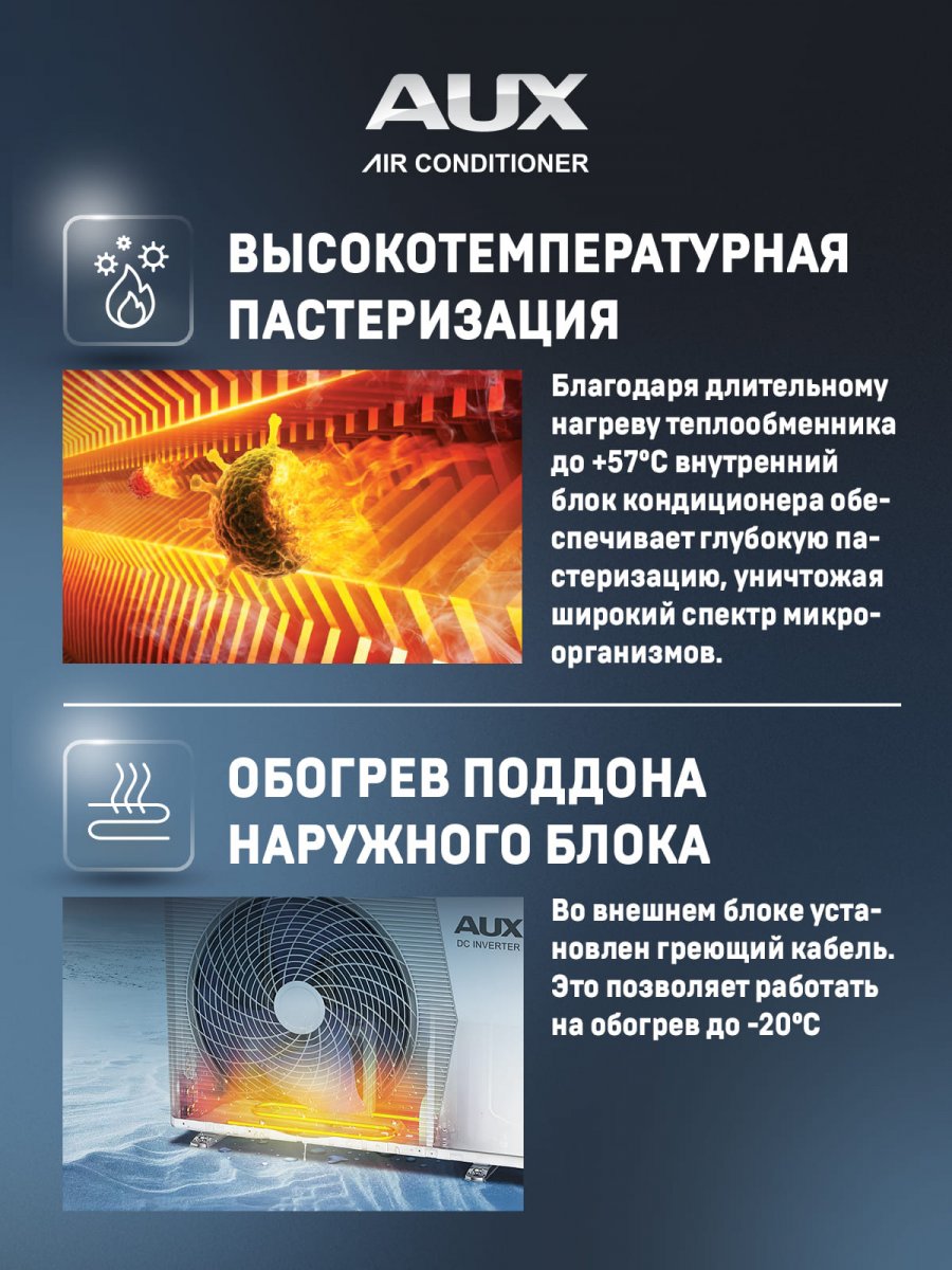 Настенная сплит-система AUX ASW-H09A4/JD-R2DI (v1) + AS-H09A4/JD-R2DI (v1), белый