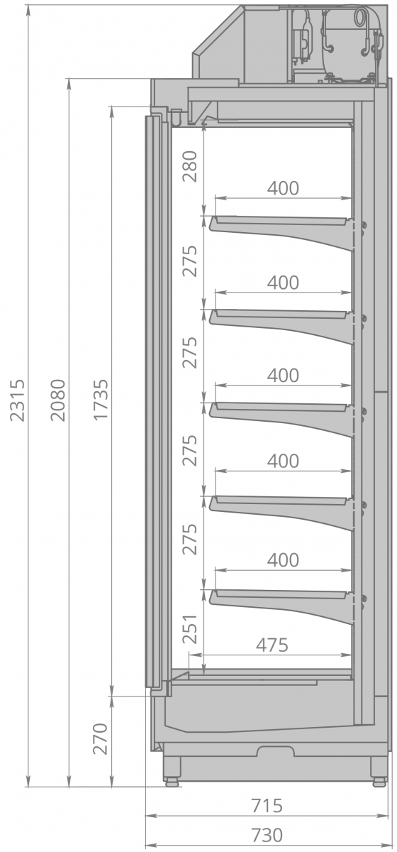 Холодильная горка Brandford CRONOX 2080.950 ESC 375